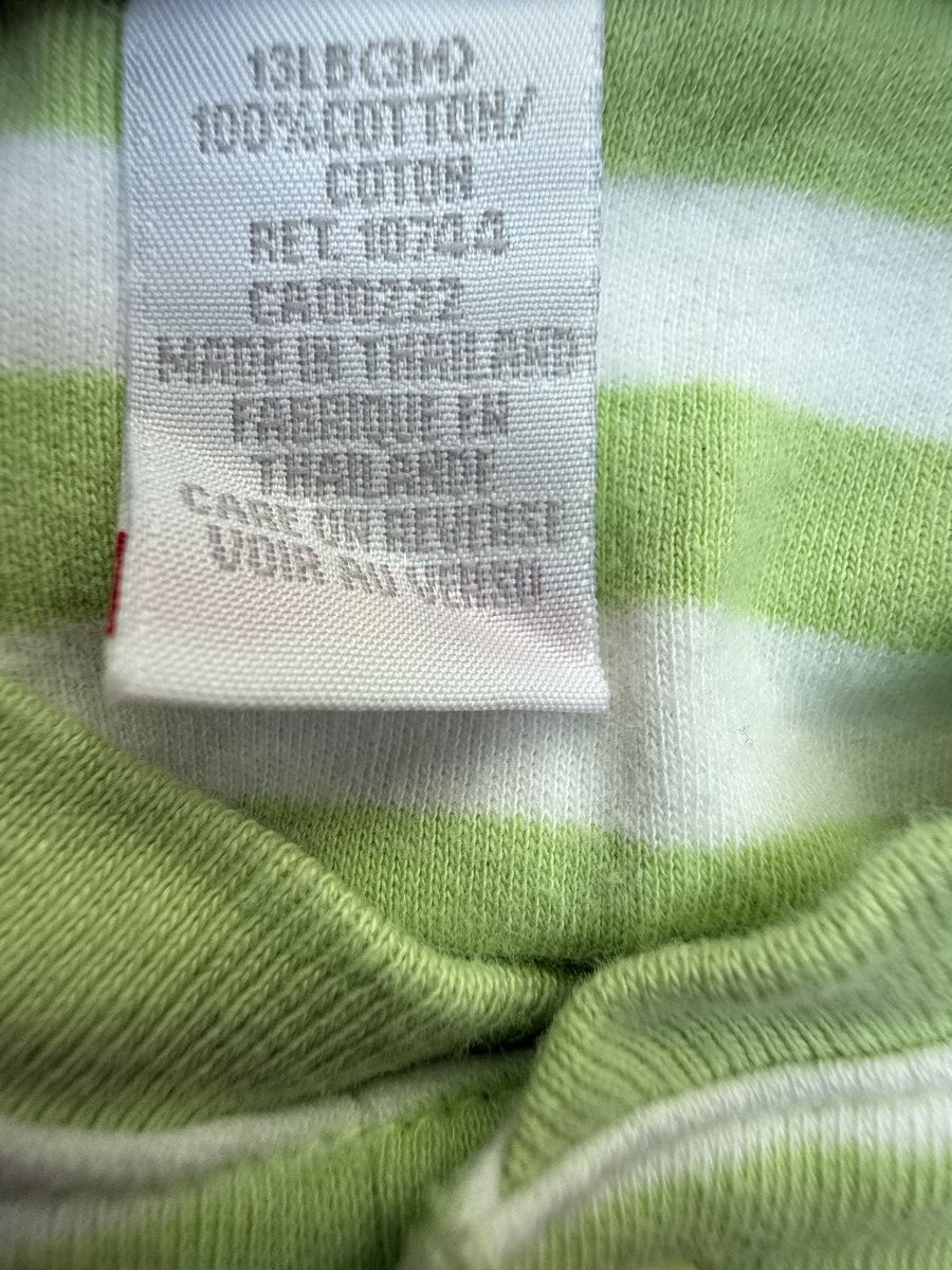 Sears Baby Green Stripe Snap Tee 6-9M