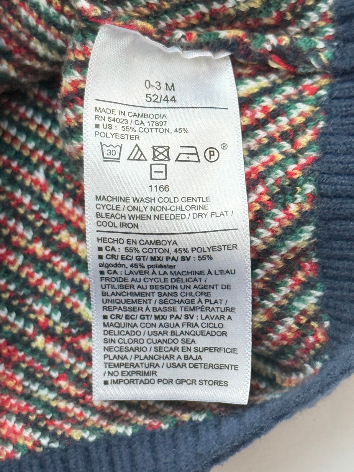 Old Navy Plaid Knit Sweater 0-3M