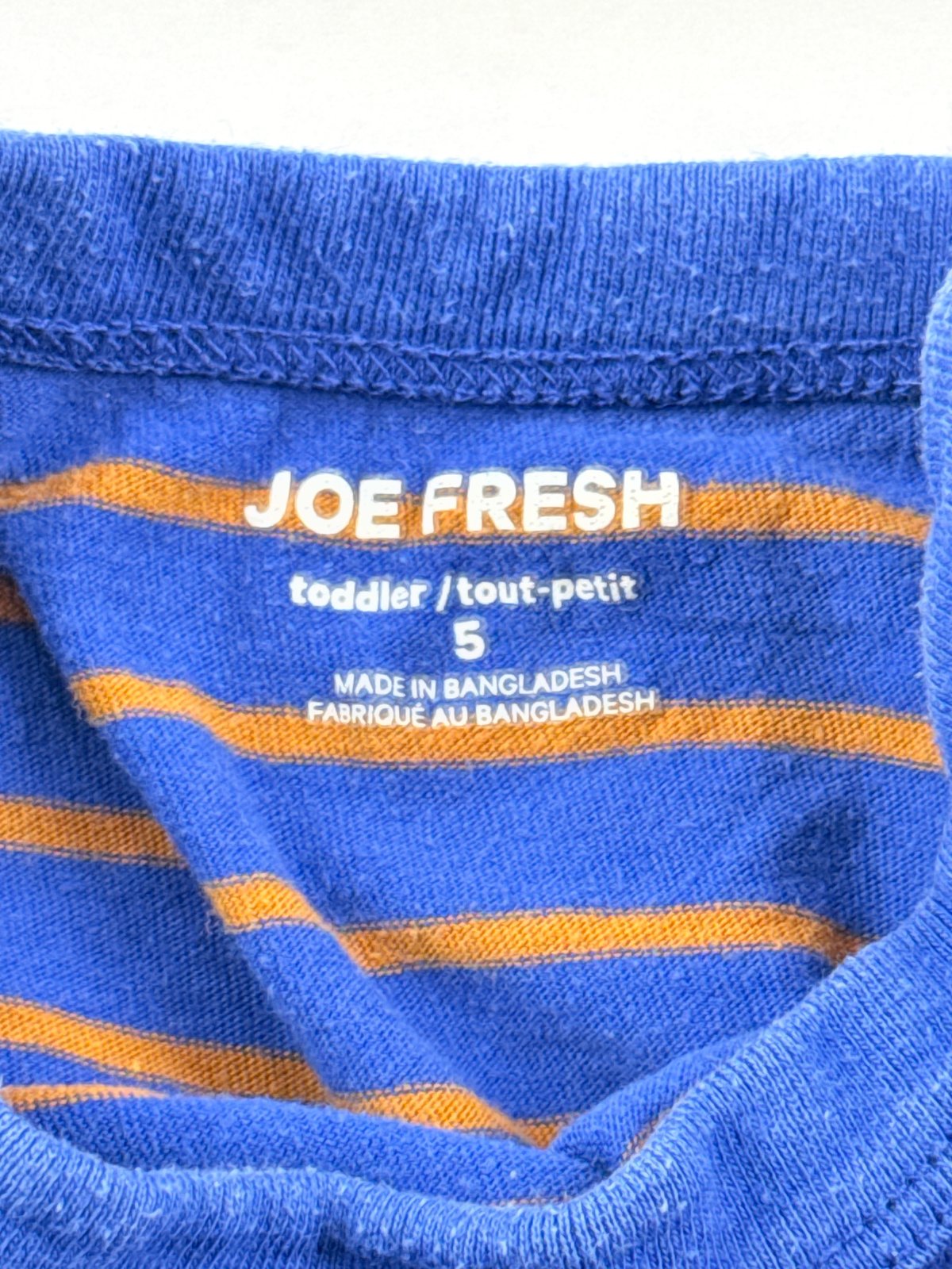 Joe Fresh Blue Striped Long Sleeve T-Shirt Size 5