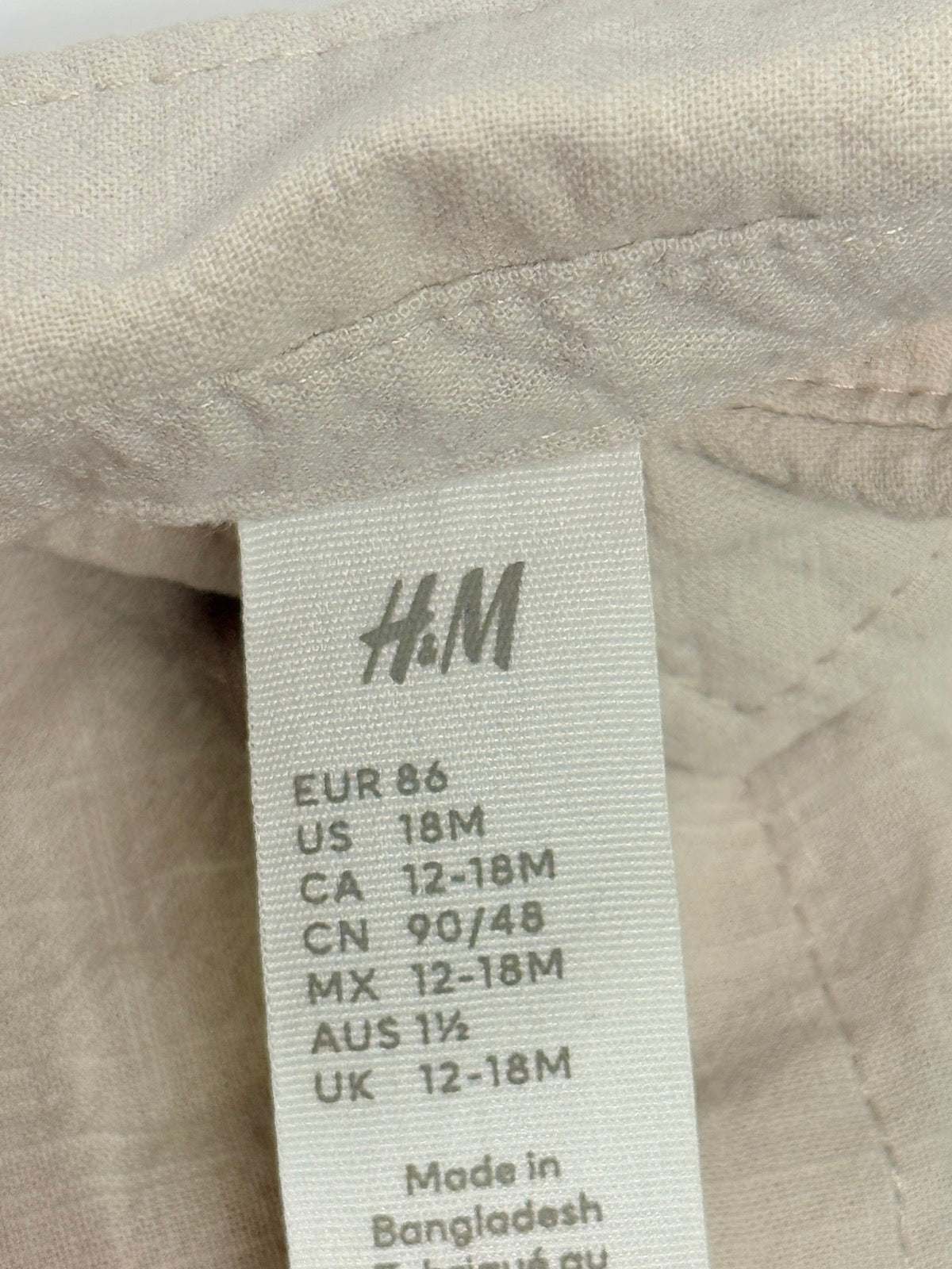 H&M Beige Linen Shirt Jacket 18M