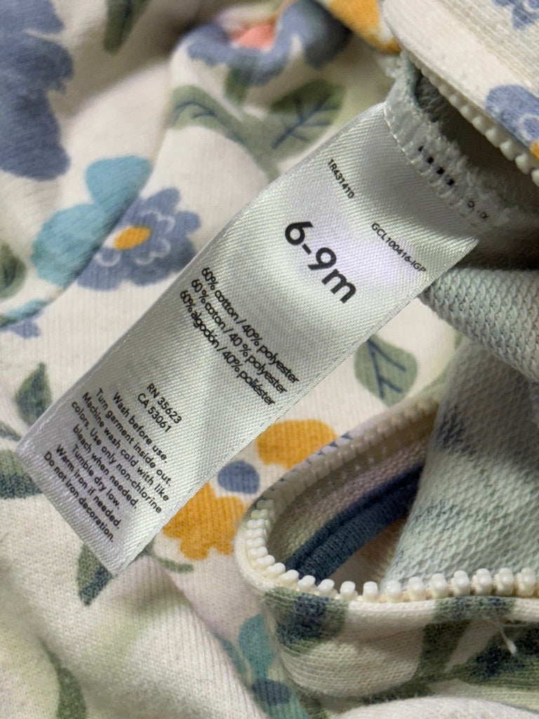 Carter’s baby zip hoodie with floral print – 6–9 months