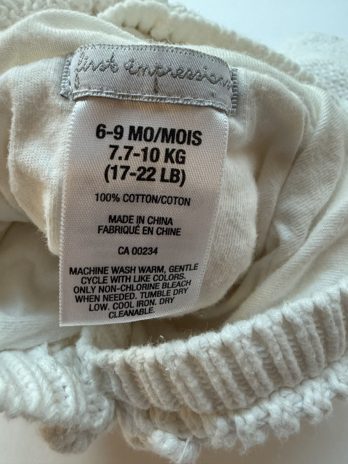First Impressions White Knit Hooded Jacket 6-9M