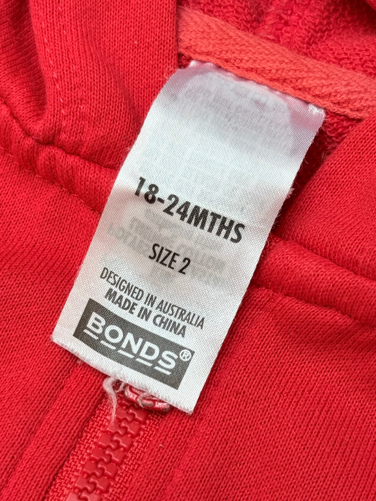 Bonds Red Zip Hoodie 18-24M