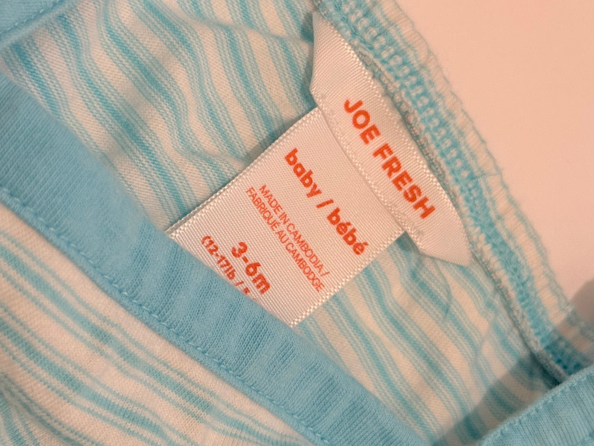Joe Fresh Baby Striped Ruffle Romper 3-6M