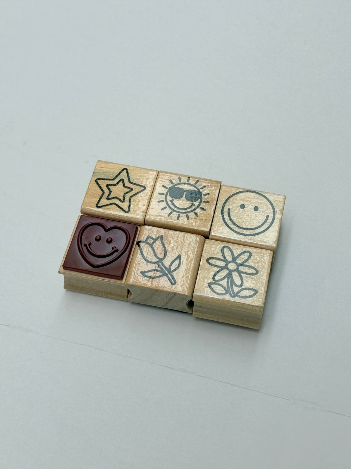 Craft Wooden Stamp Kit 10 Stamps 3 Ink Pads