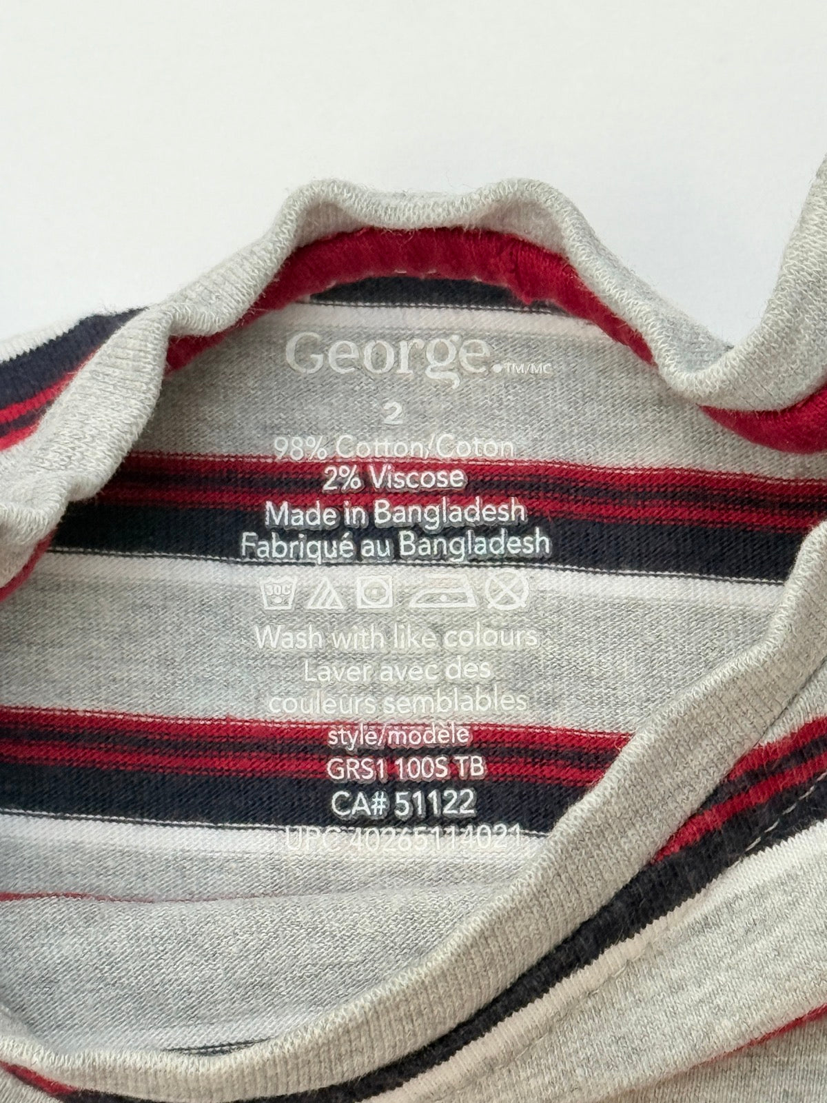 George Striped Long Sleeve Shirt Size 2T