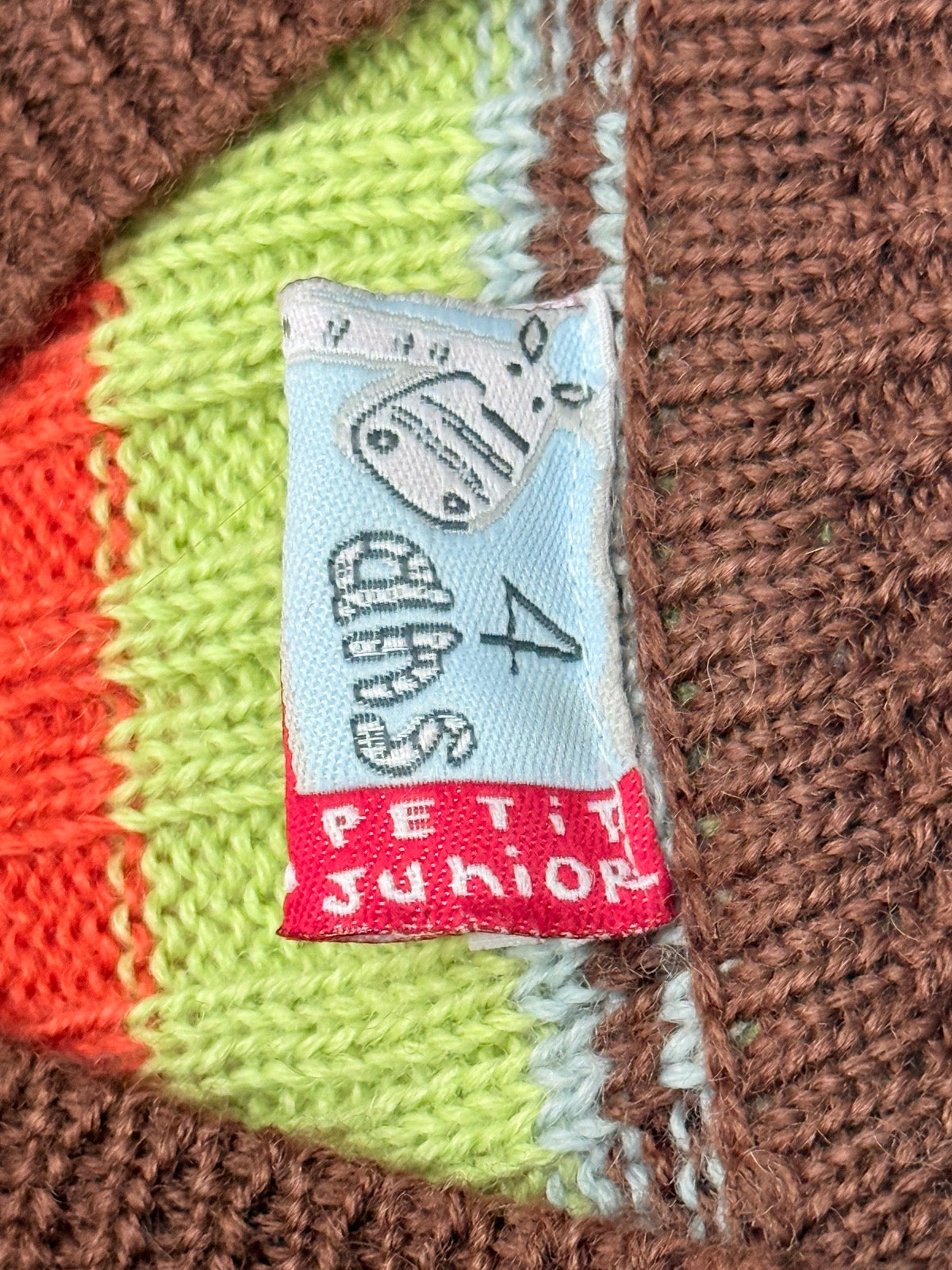 Petit Junior Striped Knit Cardigan Size 4