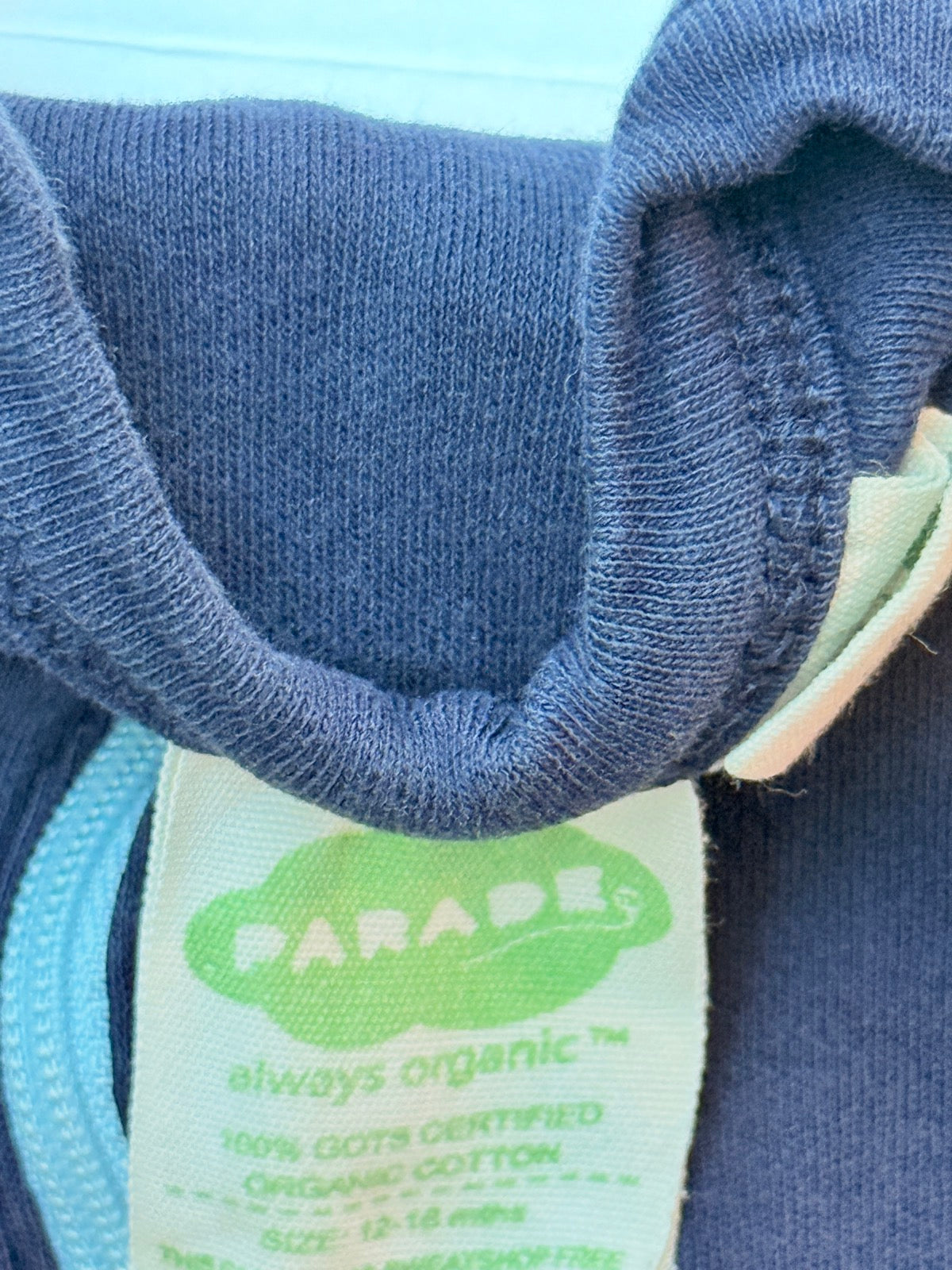 Parade Organic Navy Zip Sleeper 12-18M