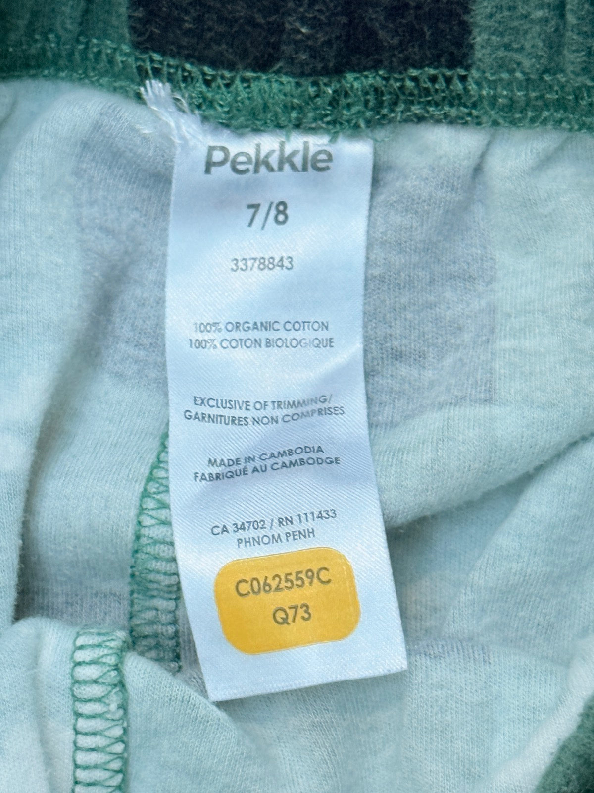 Pekkle Green Buffalo Plaid Moose Pajamas Size 7/8