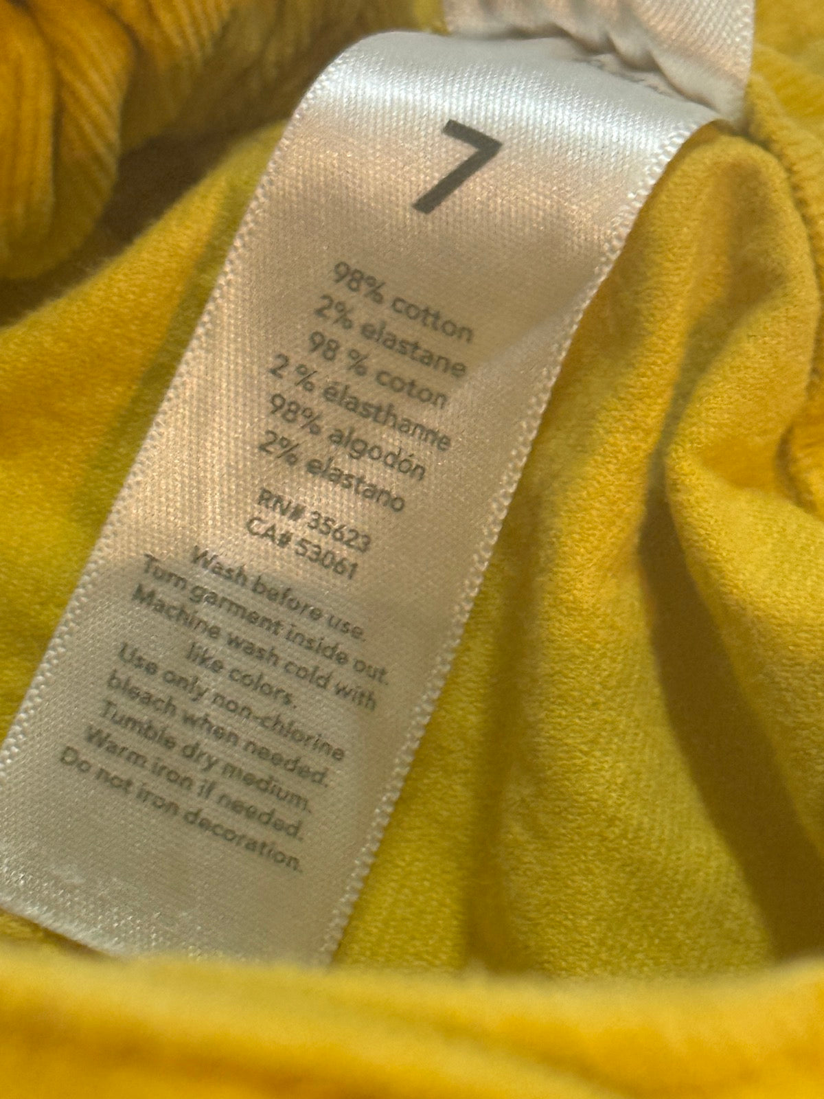 Carter's Kid Mustard Corduroy Skirt Size 7