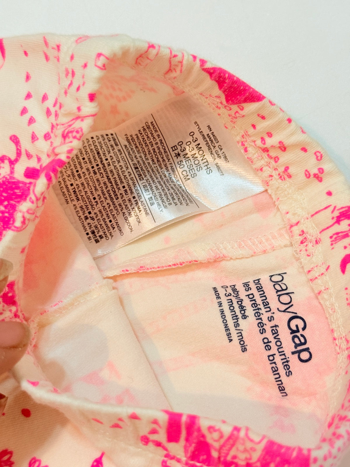 Baby Gap Pink Print Leggings 0-3M