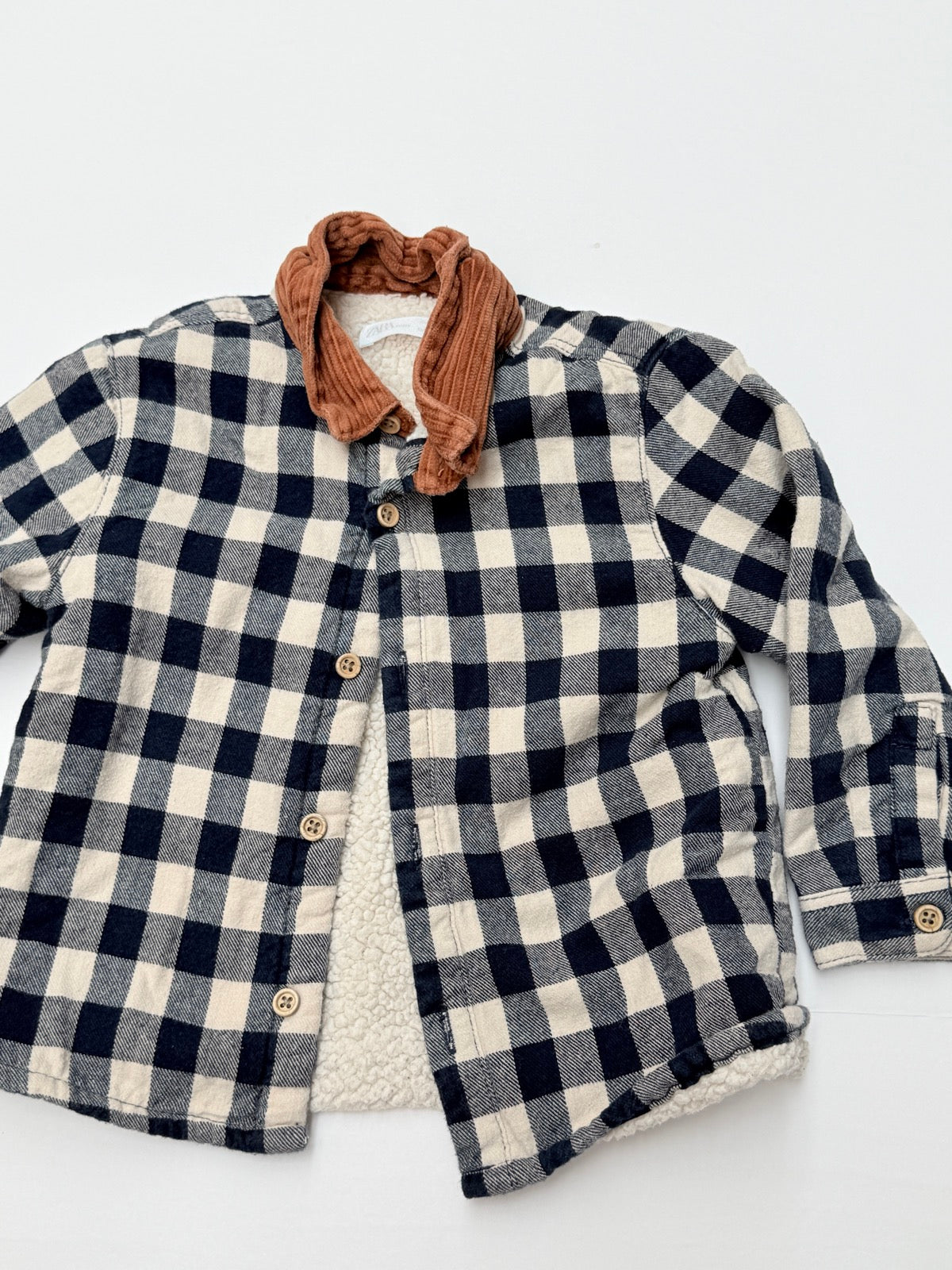 Zara Plaid Sherpa-Lined Jacket 18M