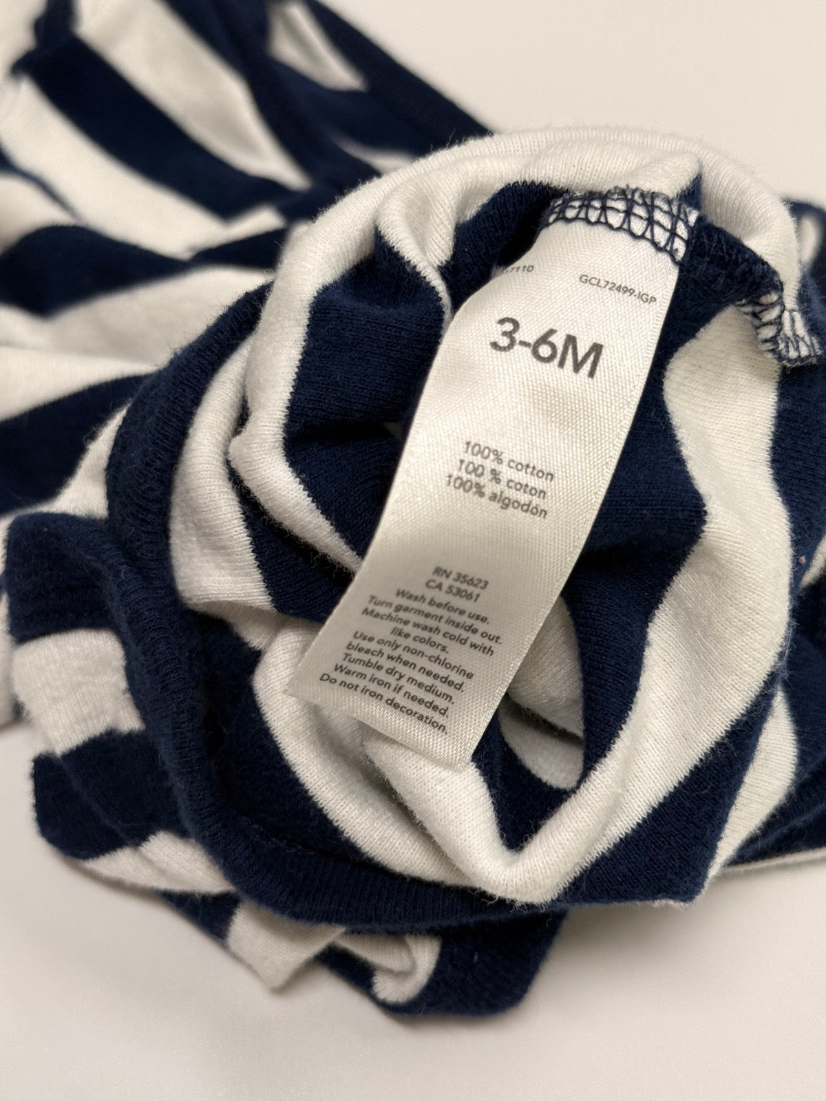 Carter's Navy Striped Bodysuit 3-6M
