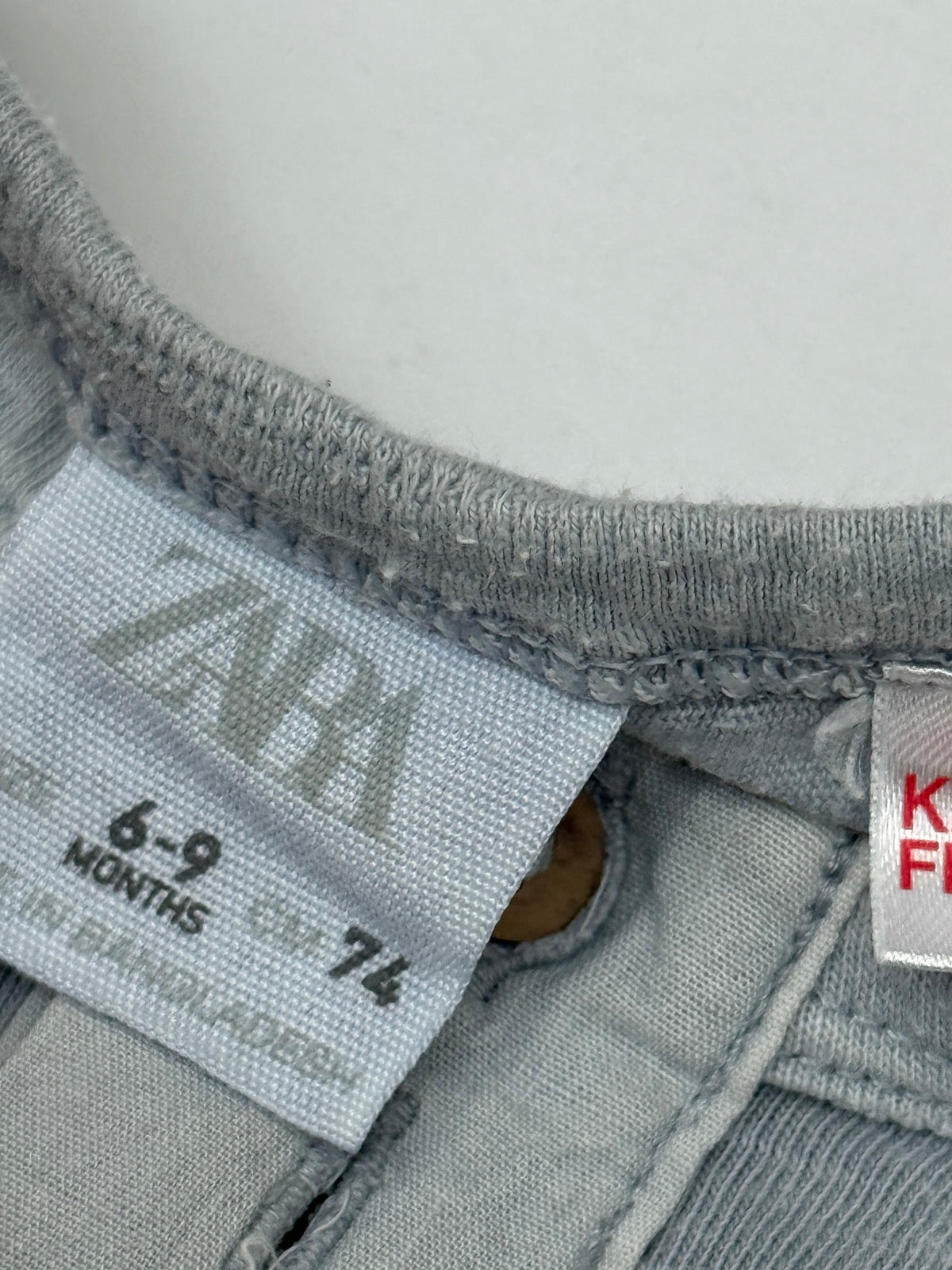 Zara Gray Henley T-Shirt 6-9M