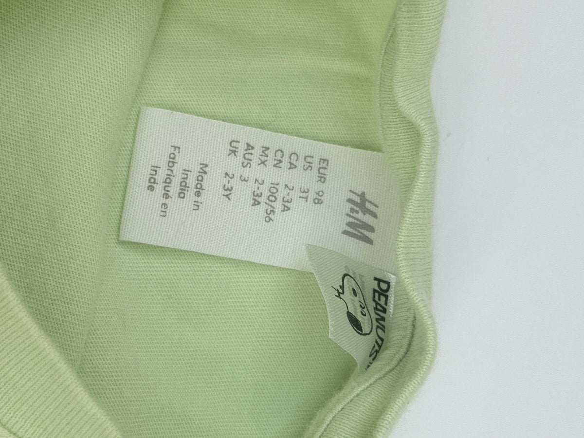 H&M Peanuts Snoopy Green T-Shirt 3T