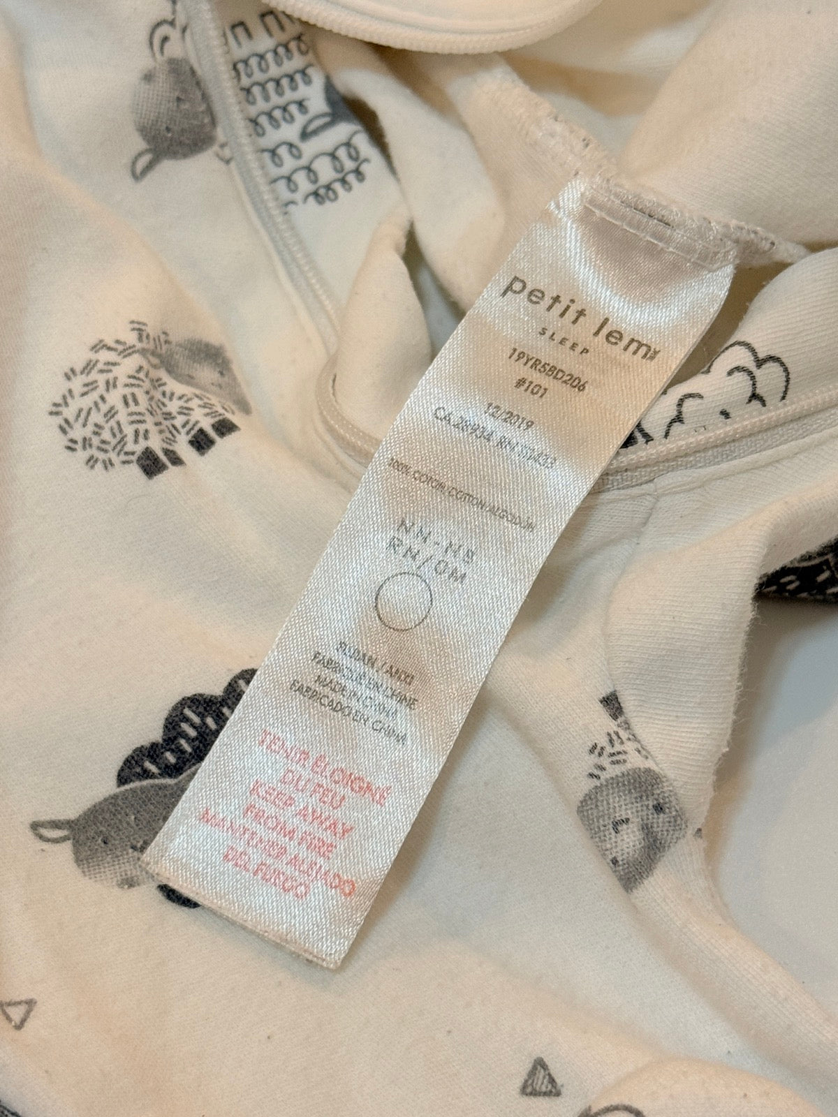 Petit Lem Sheep Print Sleeper Newborn