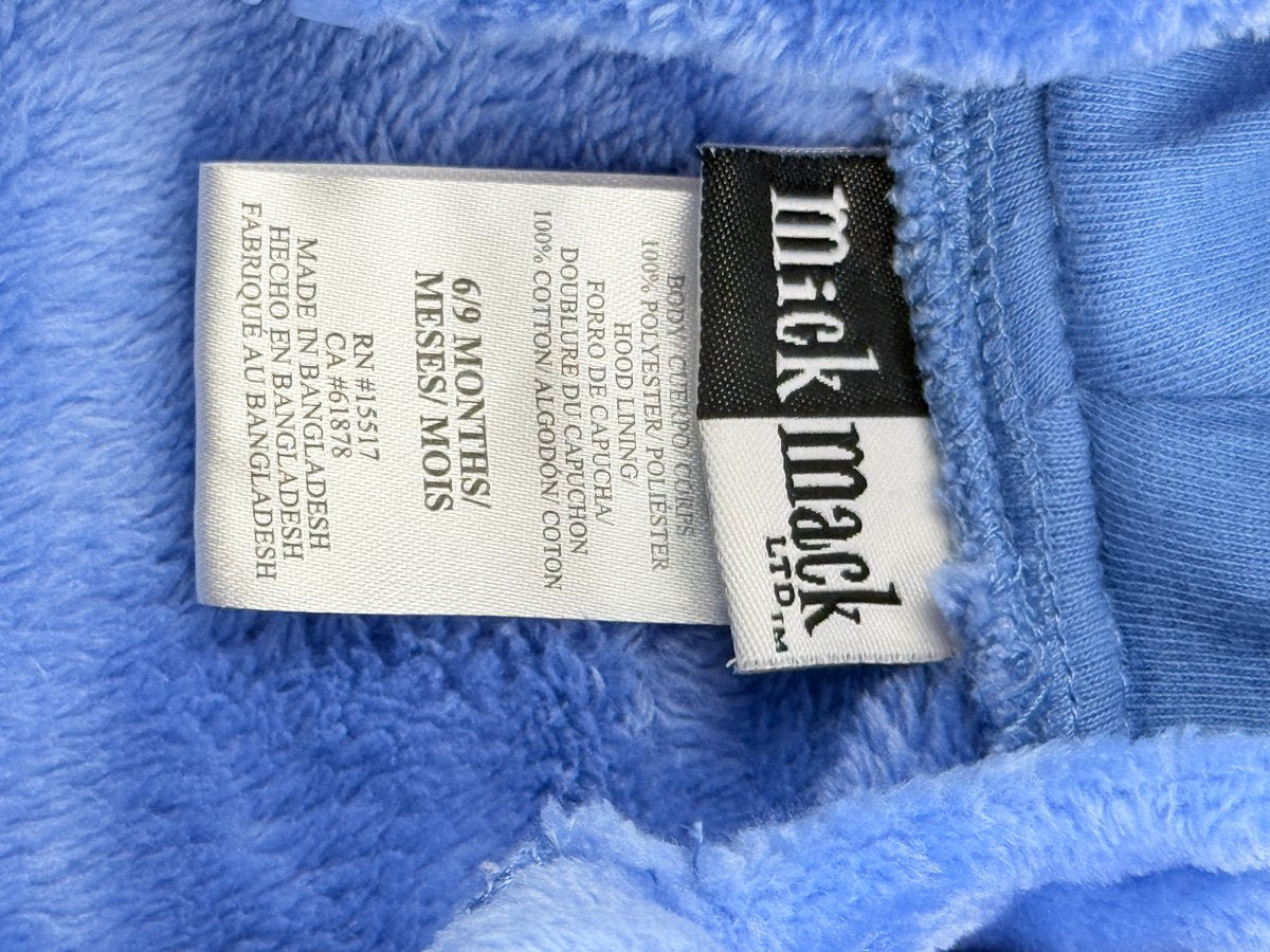 Mick Mack Ltd Blue Fleece Sleeper 6/9M