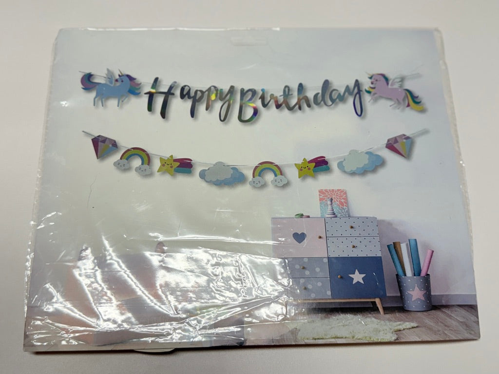Happy Birthday Unicorn Banner Set