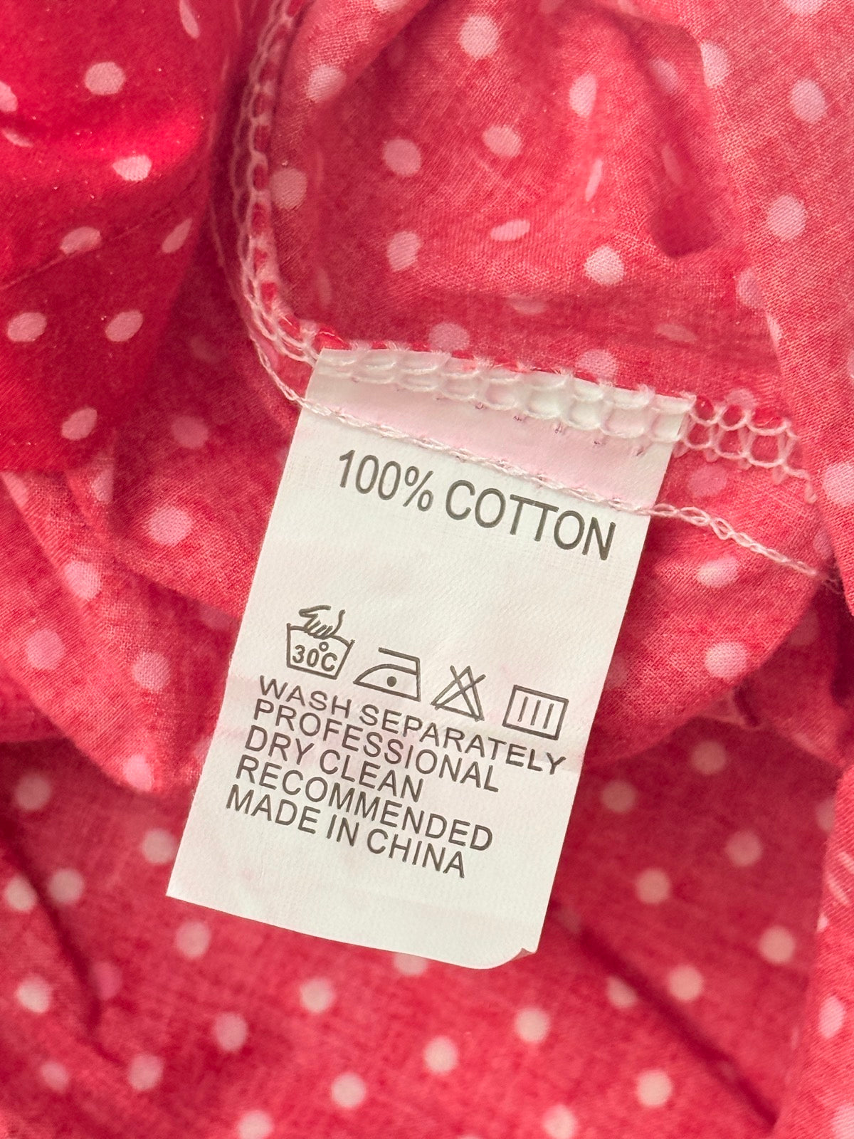 Fulin Kids Red Smocked Cotton Polka Dot Dress 24M