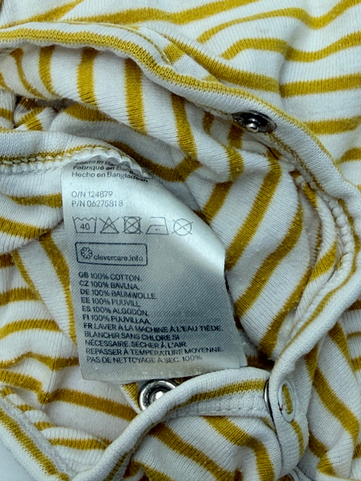 H&M Striped Kimono Bodysuit 4-6M