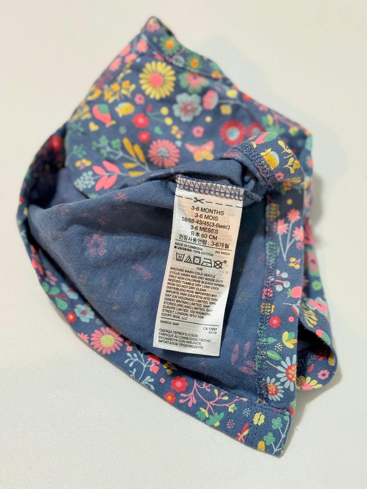 Baby Gap Floral Navy Tank Top 3-6M