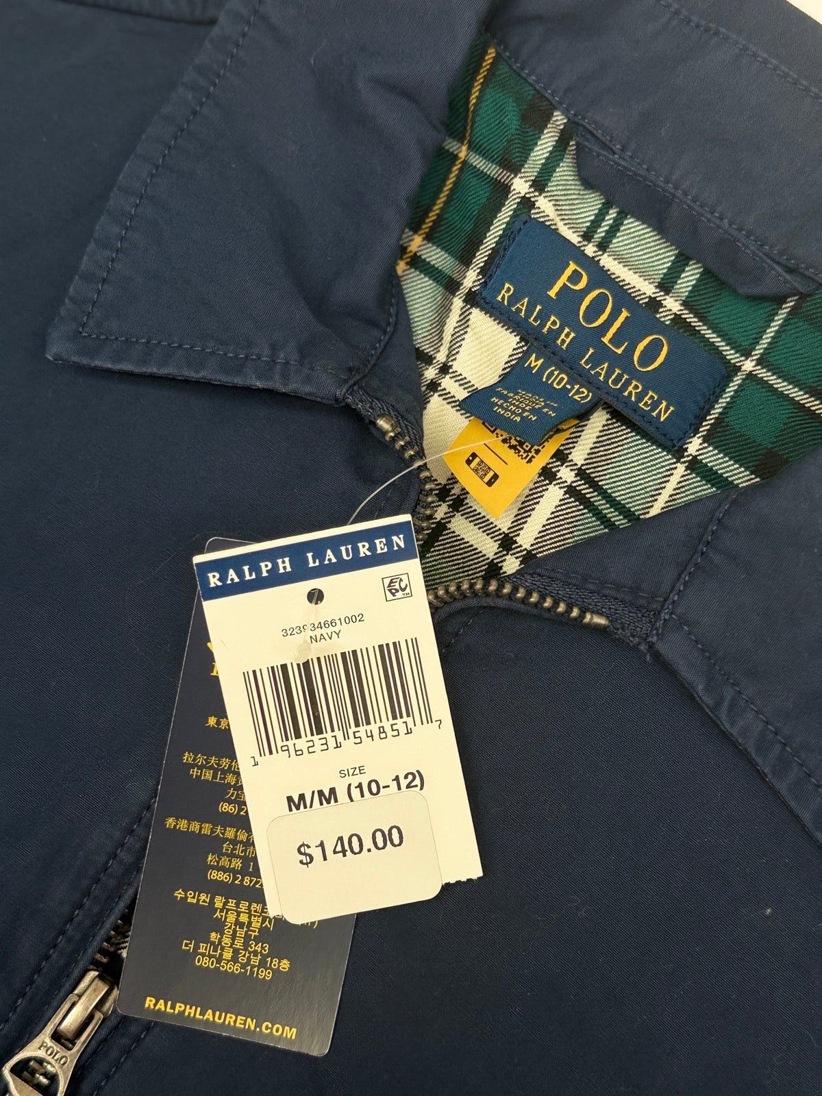 Polo Ralph Lauren Navy Zip Jacket Size M 10-12