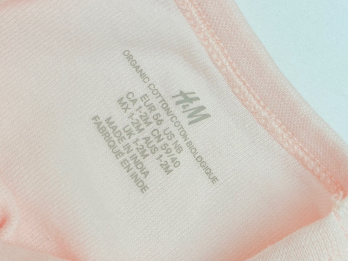 H&M Organic Cotton Pink Bodysuit NB