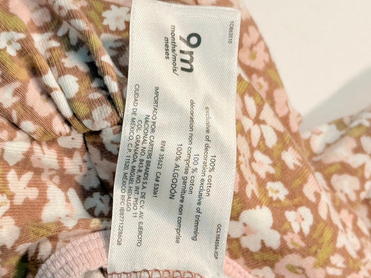 Carter's Floral Zip Sleeper 9 Months