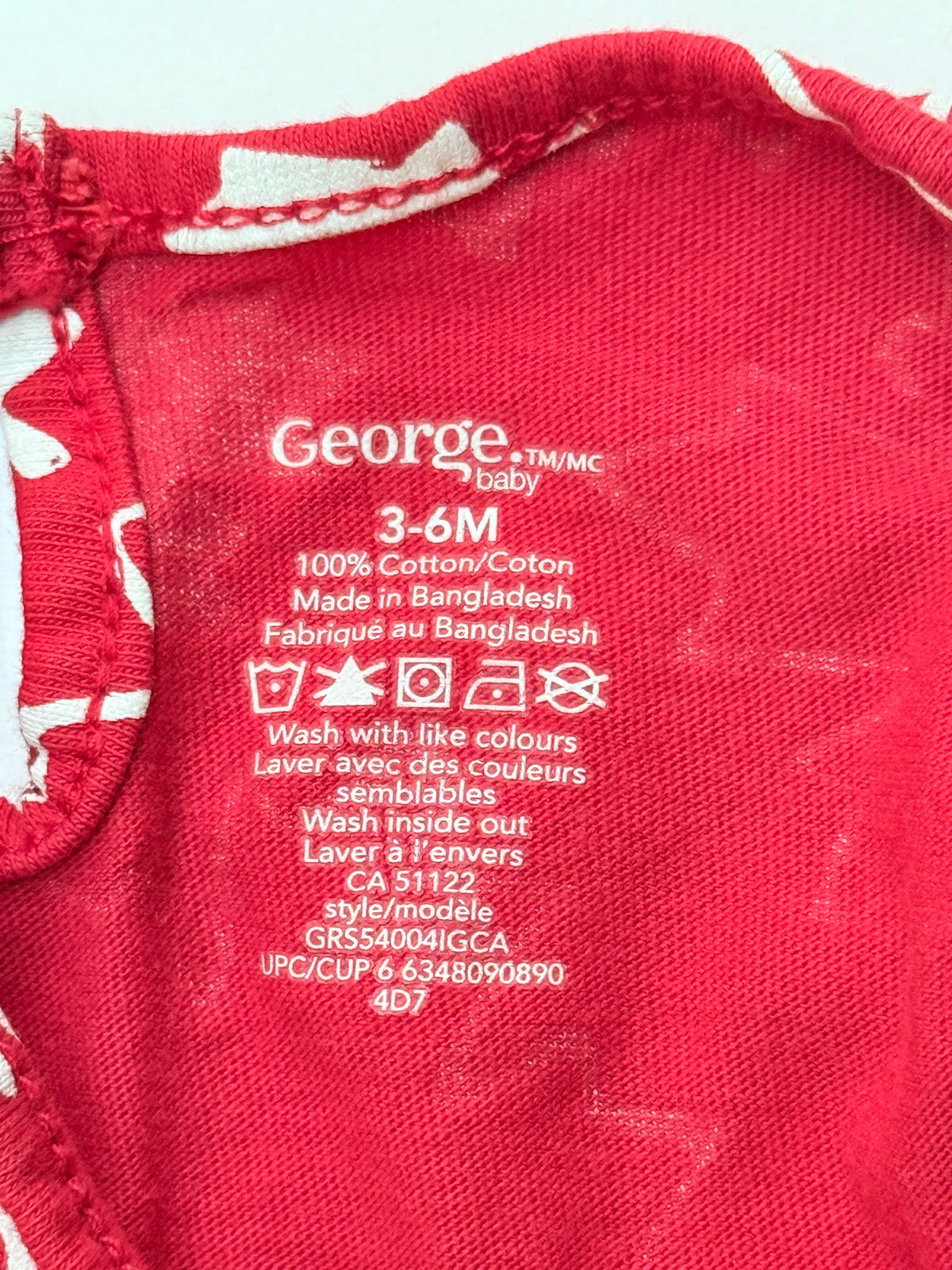George Baby Maple Leaf Print Dress 3-6M