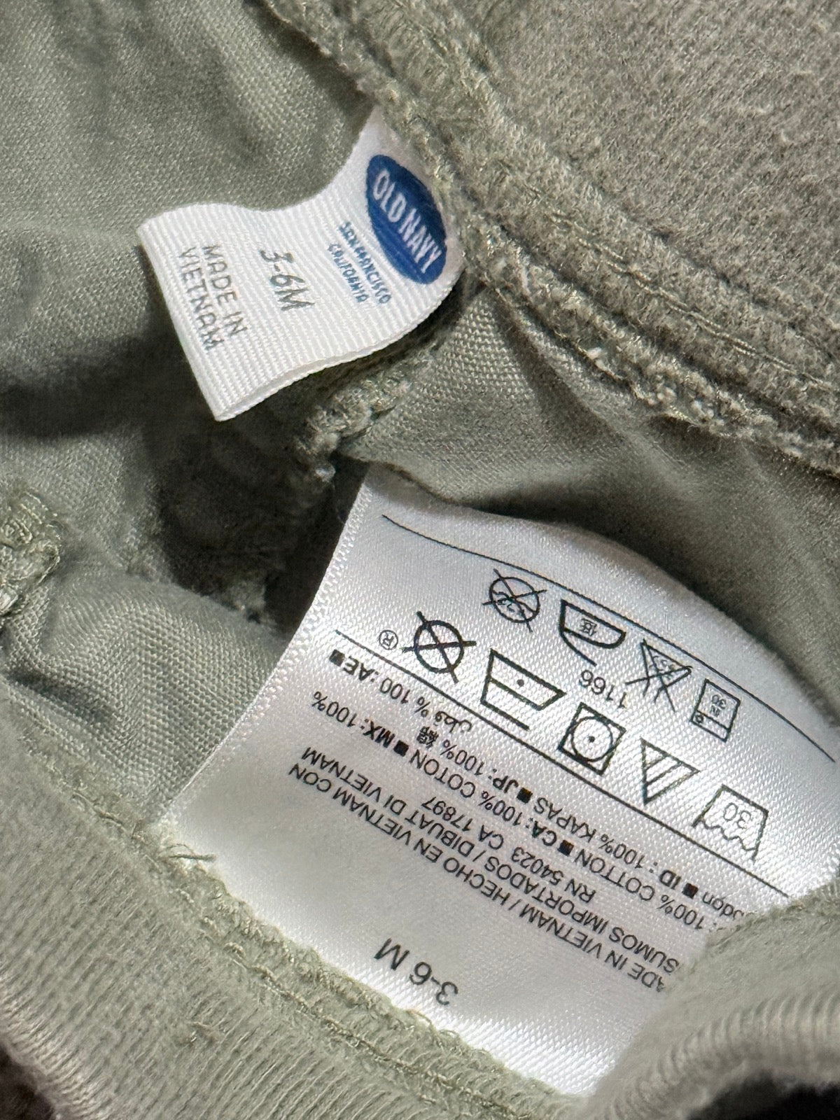 Old Navy Olive Cargo Jogger Pants 3-6M