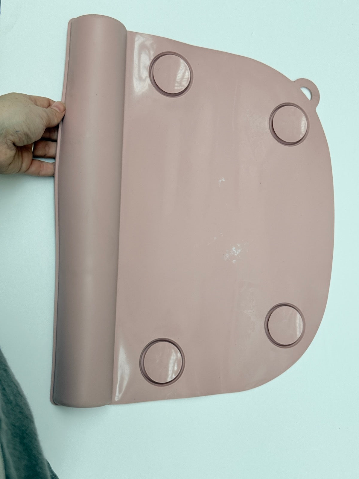 Blush Pink Pandaear Silicone Baby Placemat with Suction Cups