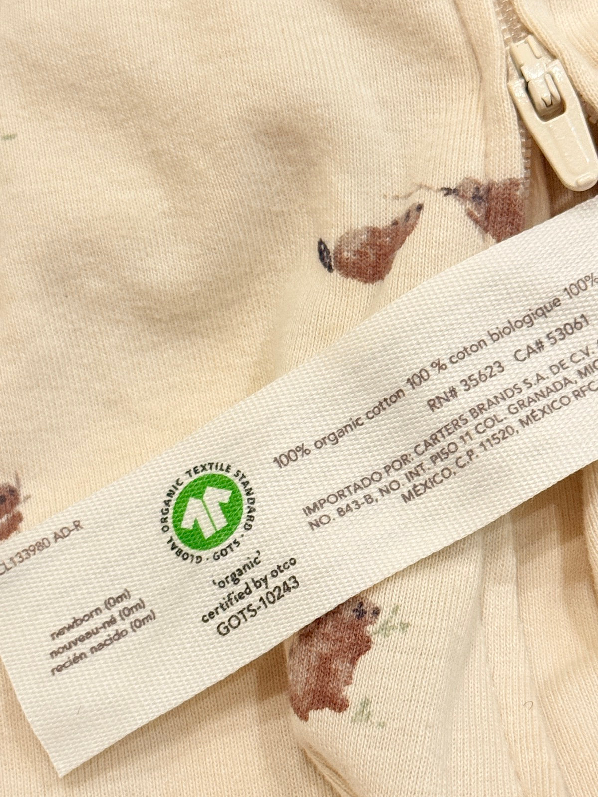 Little Planet Organic Beaver Print Sleeper NB