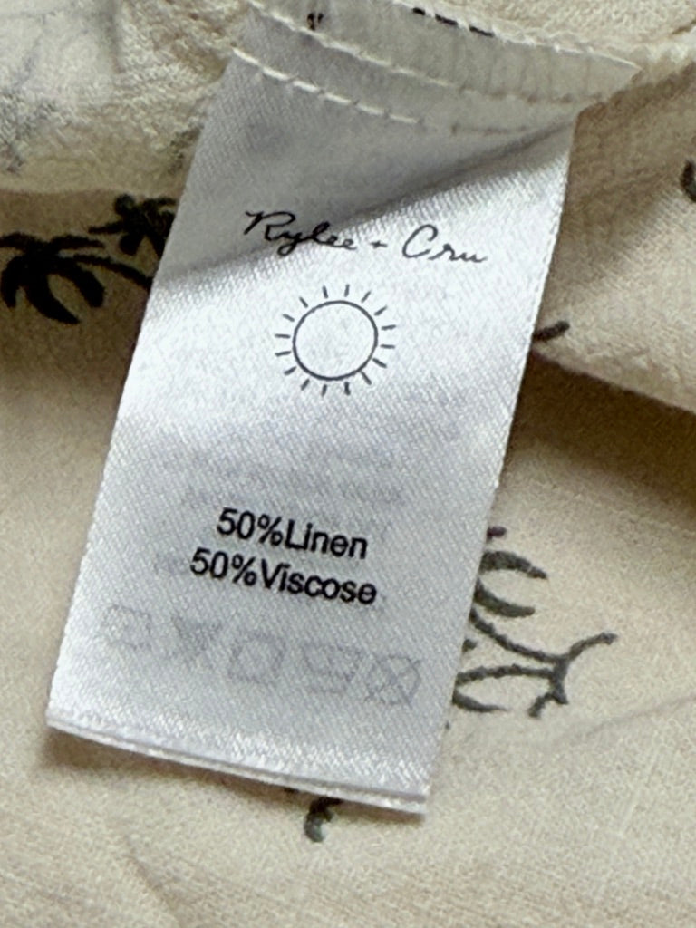 Rylee & Cru 8-9Y Palm Tree Button Up Shirt