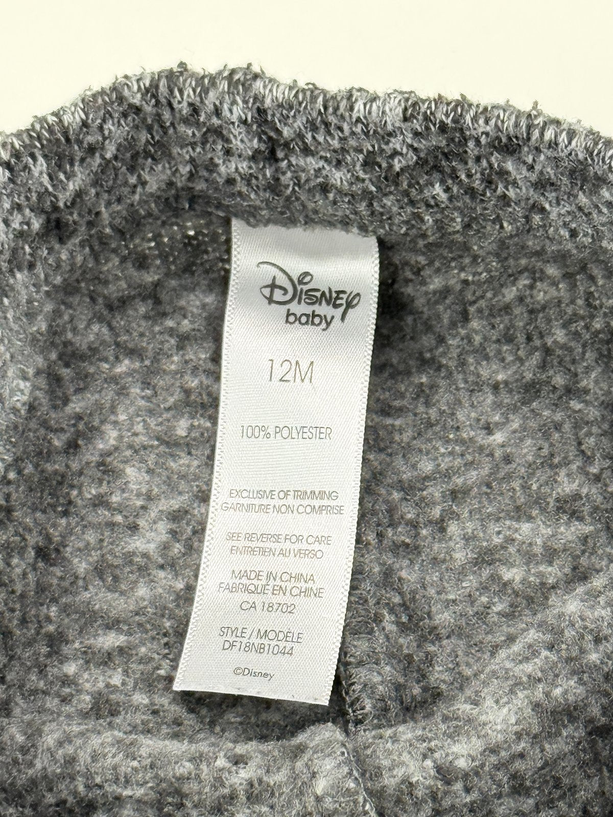 Disney Baby Mickey Knee Patch Gray Pants 12M