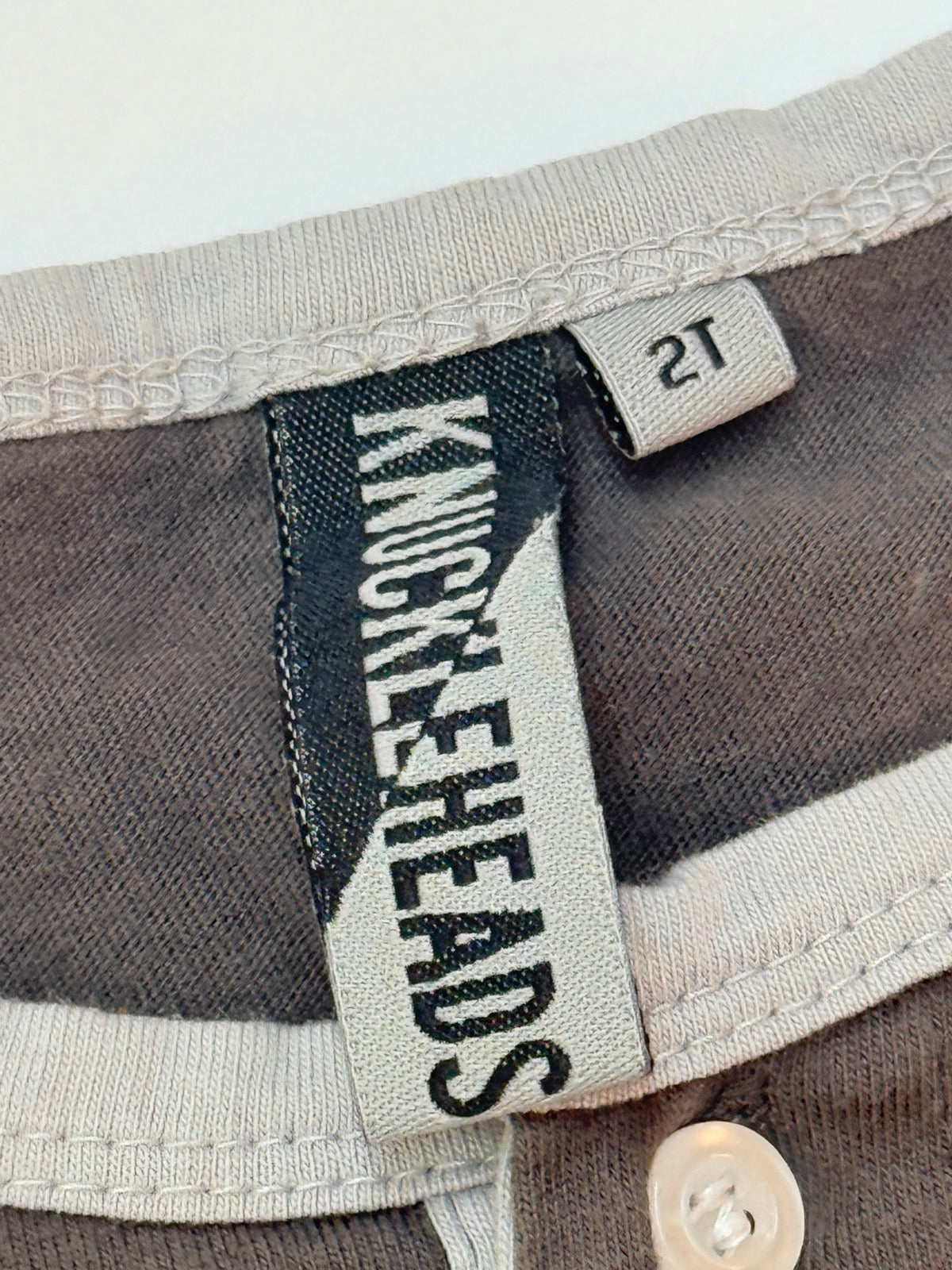 Knuckleheads Brown Long Sleeve Henley 2T