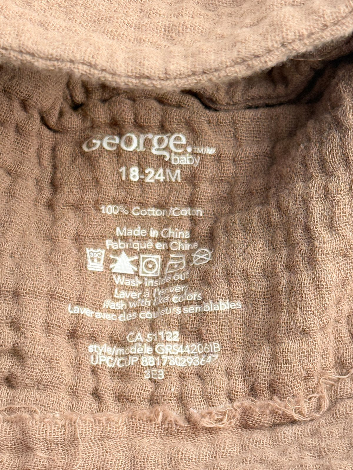 George Baby Brown Muslin Bucket Hat 18-24M