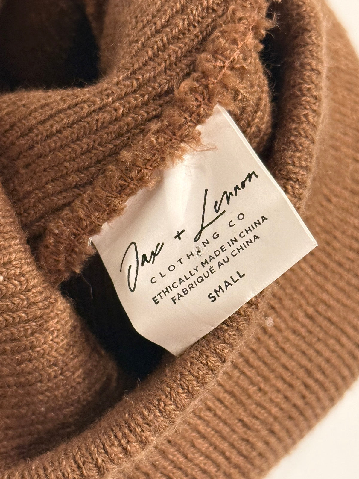 Jax + Lennon Brown Knit Beanie Small 2-5Y