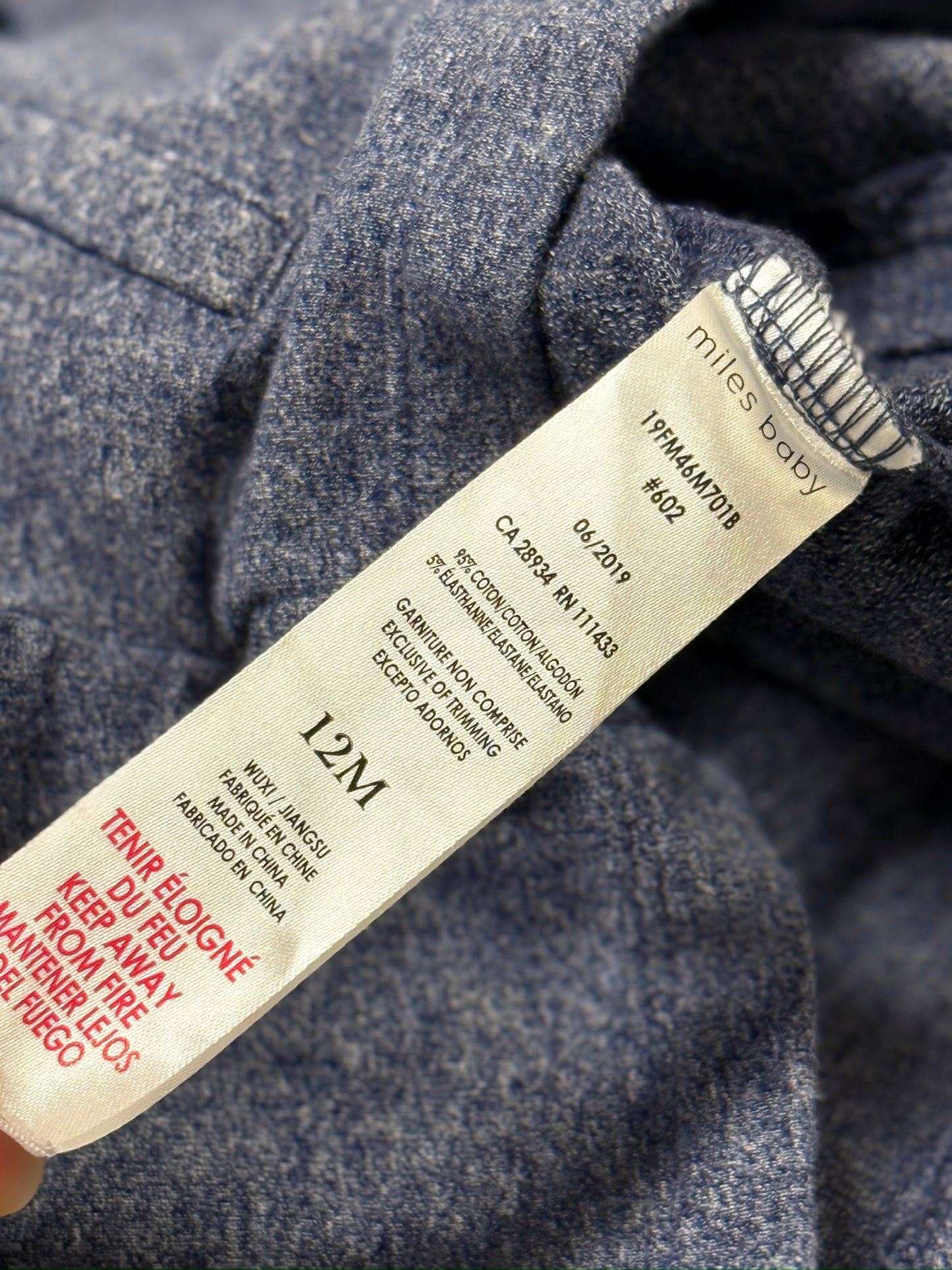 Miles the Label 12m Hoodie 2pc set Bluish Grey