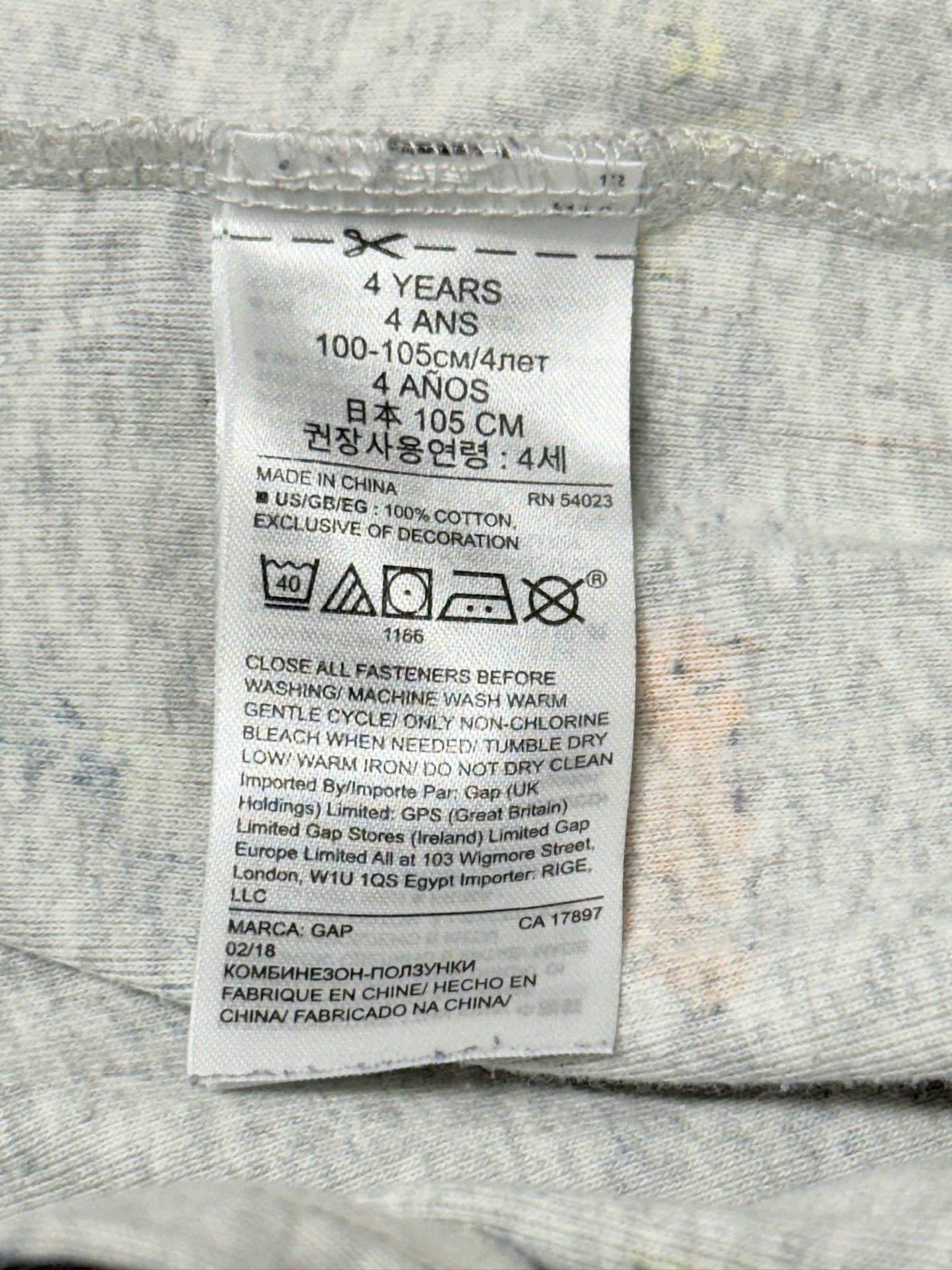 GAP Kids Footless Pajama Sleeper | Safari Animal Print | Gray | Size 4Y