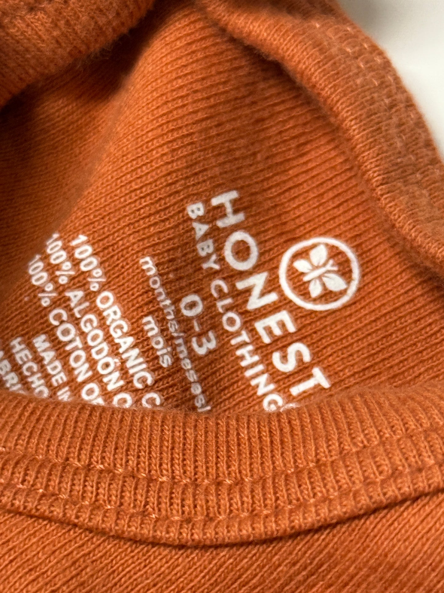 Honest Cotton Long Sleeve 0-3m 9x onesies 1x Pants