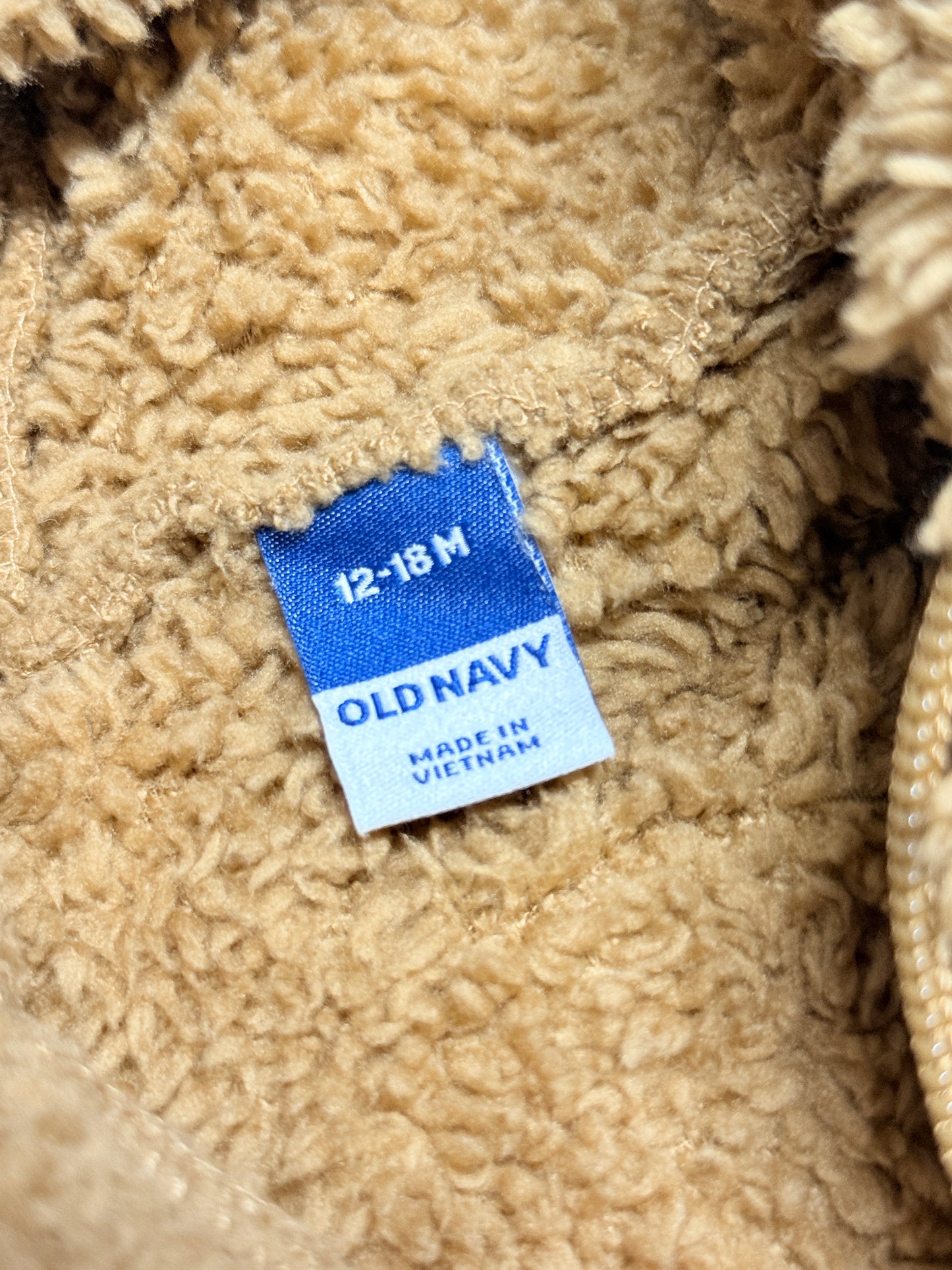 Old Navy Teddy Bear Fleece Bunting Brown 12–18M