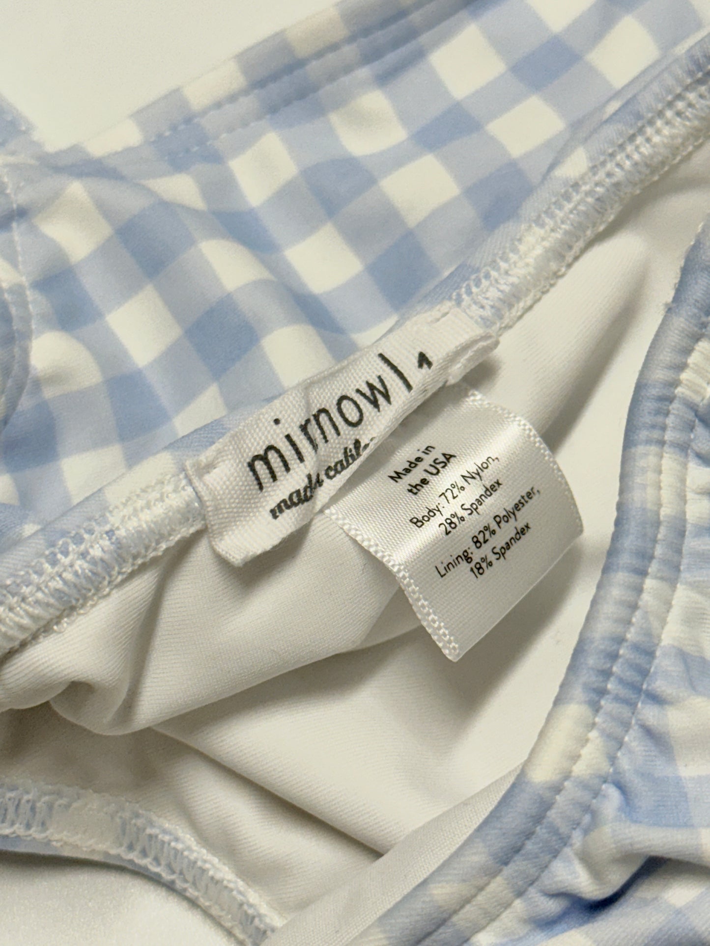 Minnow Blue Gingham Bikini Two Piece Toddler Size 1