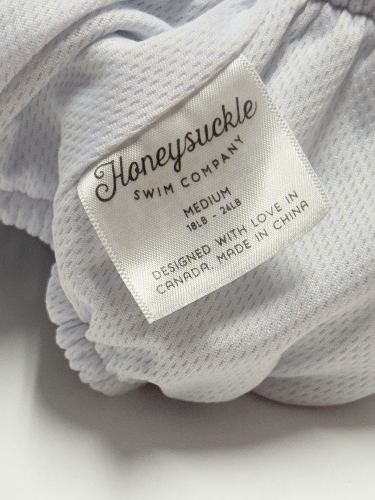 Honeysuckle Swim Co. Reusable Swim Diaper, Tropical Leaf Print, Medium 18 to 24 lbs