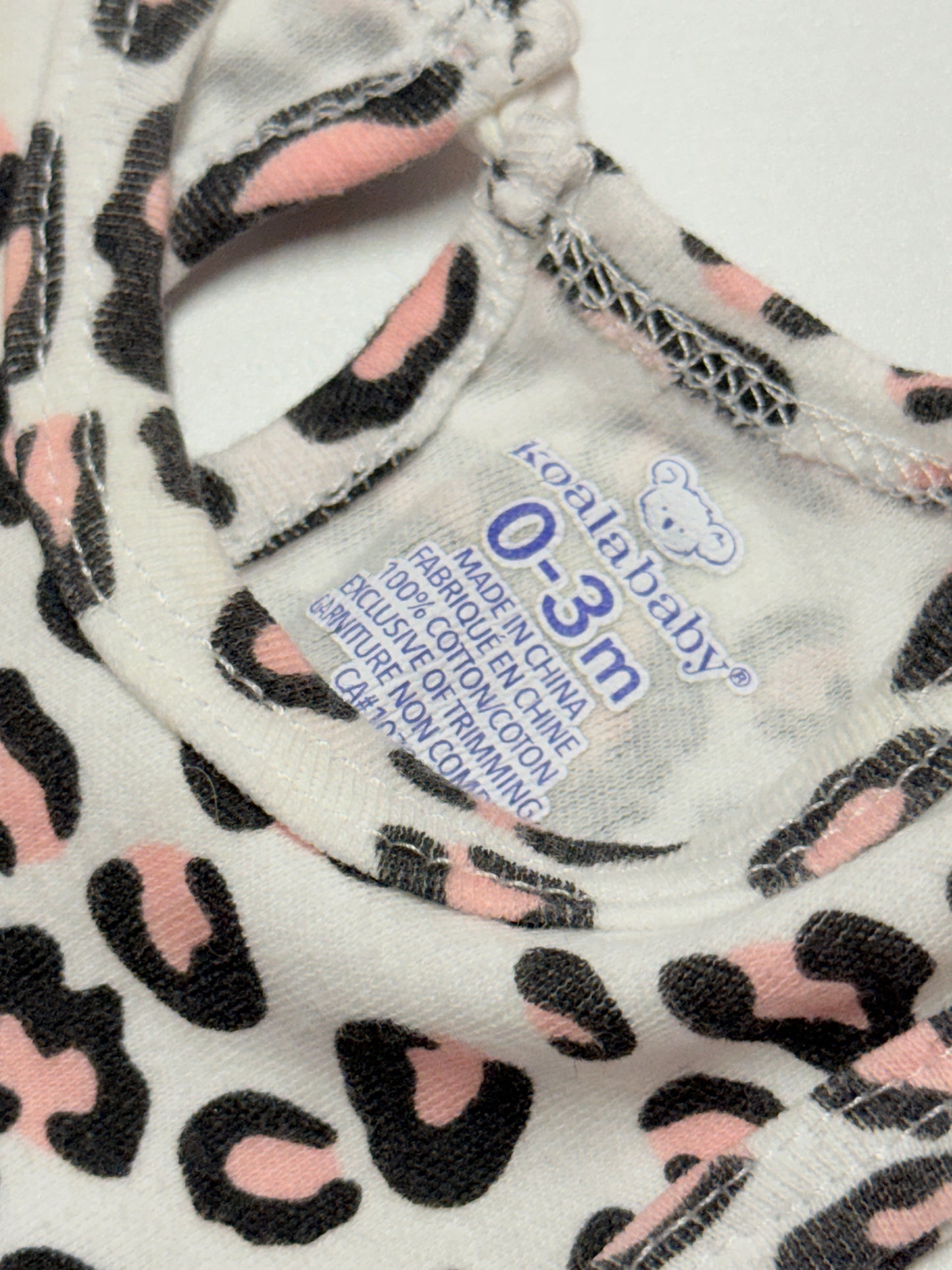 Koala Baby Leopard Print Dress Bodysuit Size 0–3M