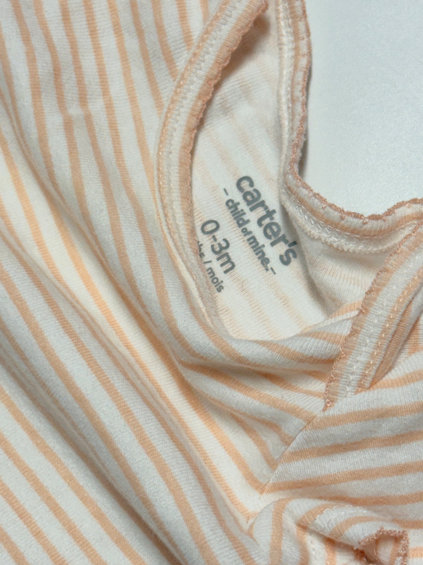 Carter’s Child of Mine Peach Stripe Bodysuit Size 0–3M