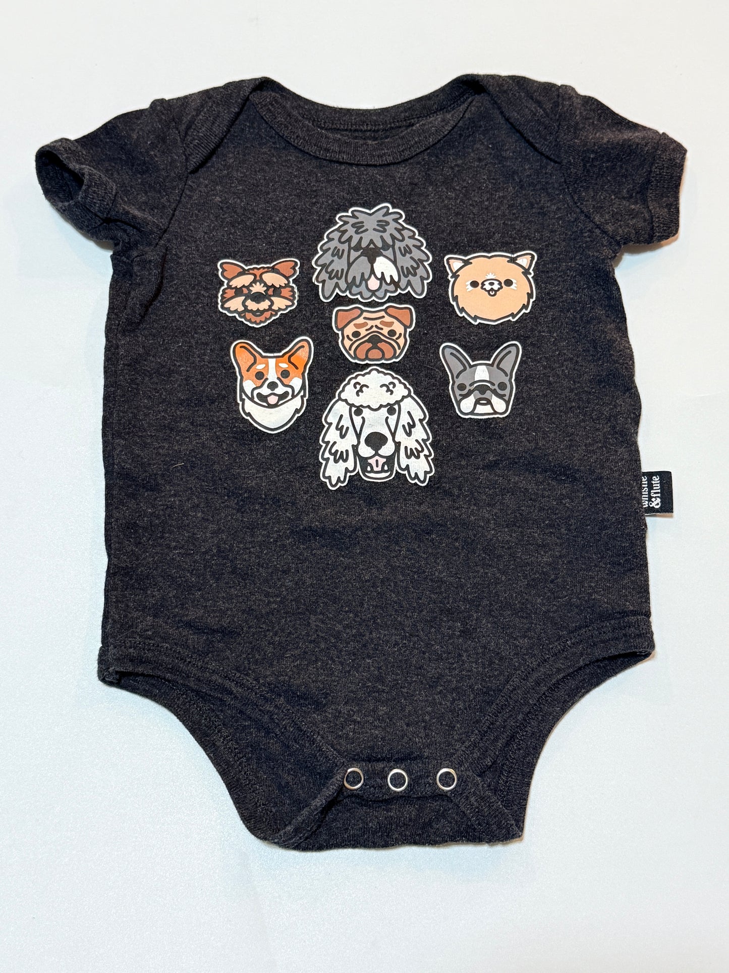 Whistle & Flute Dog Onesie 3-6m