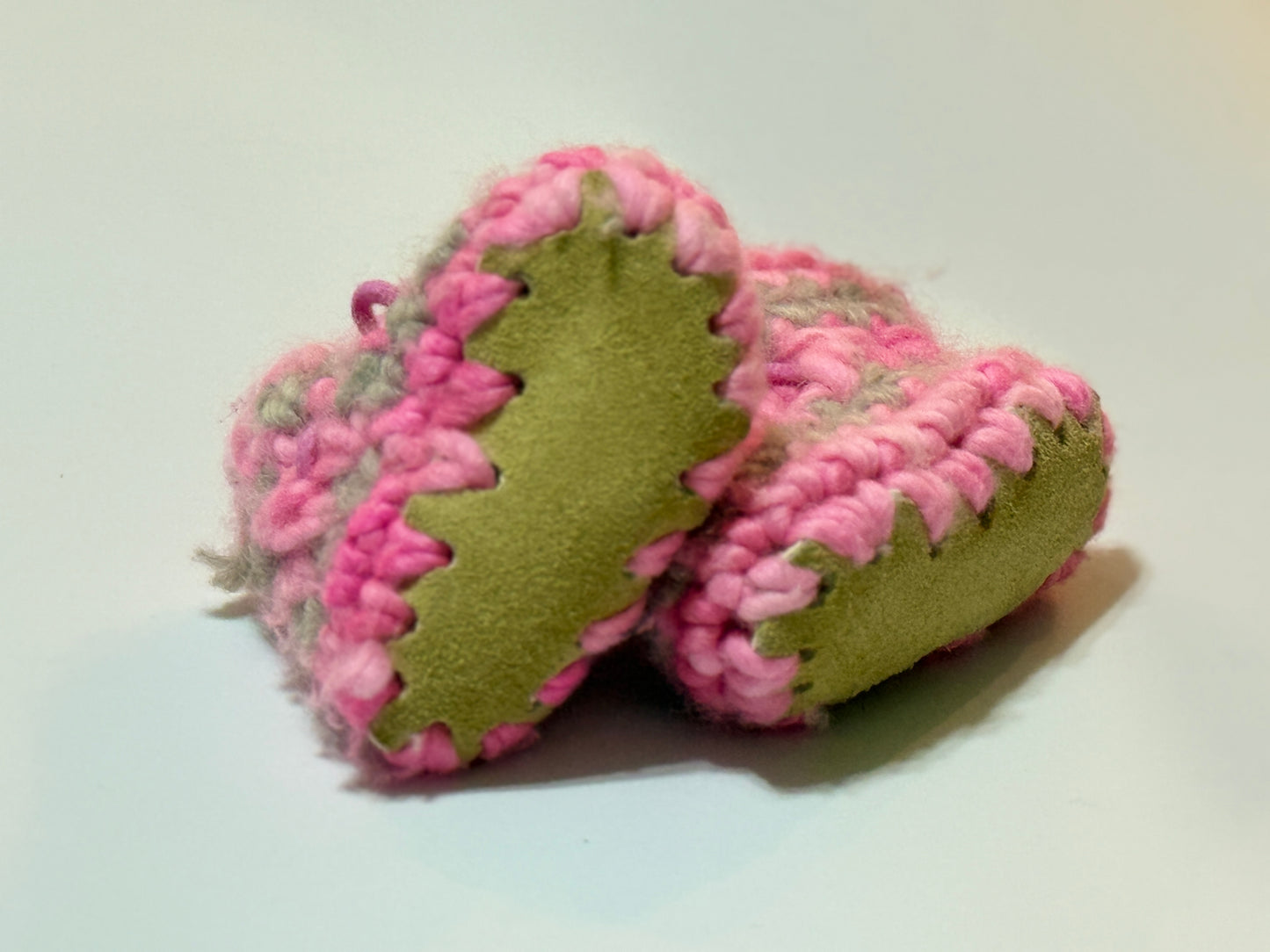 Pink toned Padraig Knitted Booties 3-12m