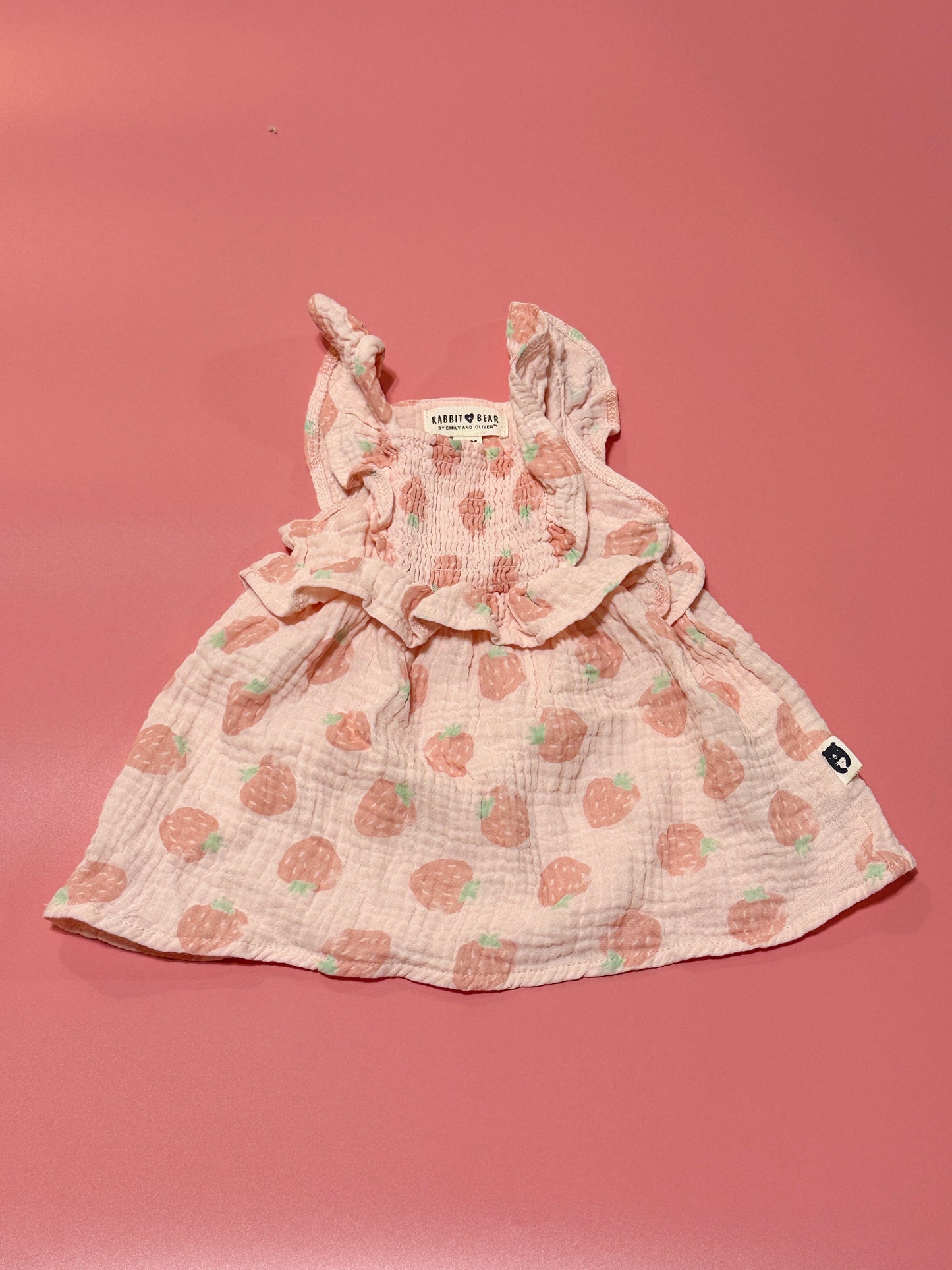 Strawberry Dress 3-6m Rabbit and Bear