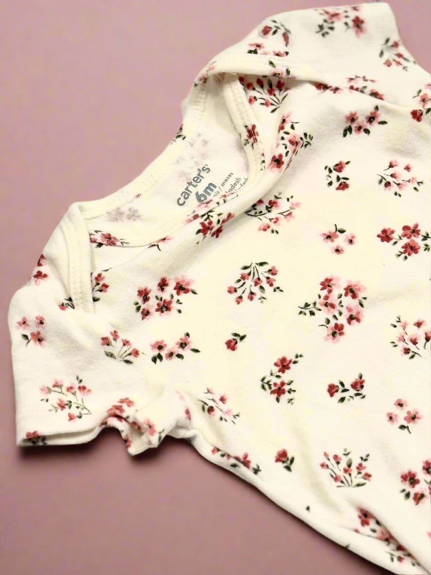 Floral Carters 6m onesie
