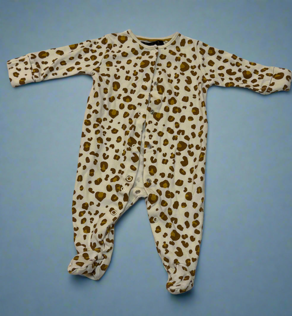 leopard print pjs 3-6m